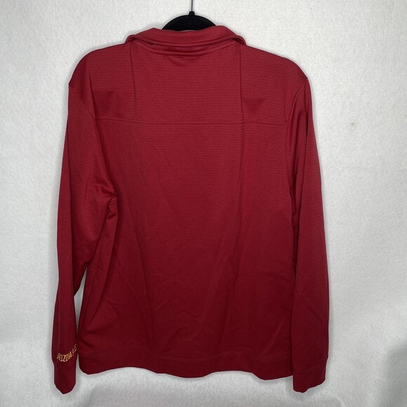 Captivating ASU  1/4 Zip Pullover Jacket Size Large Maroon Zipper Broke - Picture 10 of 11